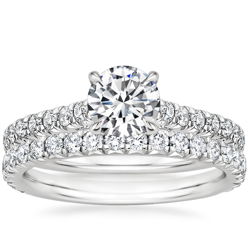 18K White Gold Chantal Diamond Ring with Luxe Amelie Diamond Ring (1/2 ct. tw.)