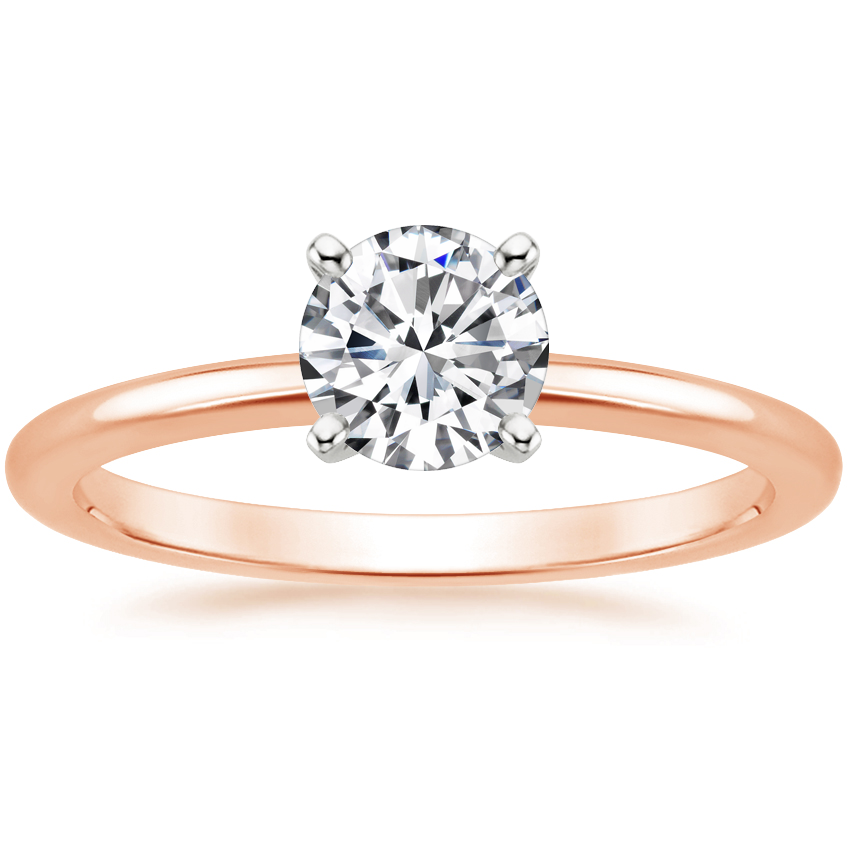 14K Rose Gold Four-Prong Petite Comfort Fit Ring, large top view