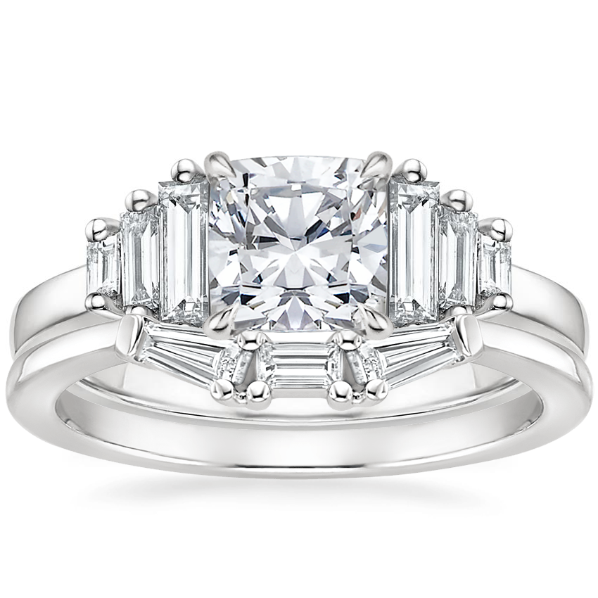 Platinum Faye Baguette Diamond Ring (1/2 ct. tw.) with Tapered Baguette Diamond Ring