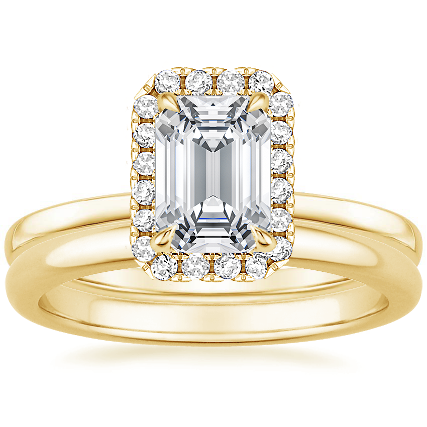 18K Yellow Gold Vienna Diamond Ring with 2mm Comfort Fit Wedding Ring