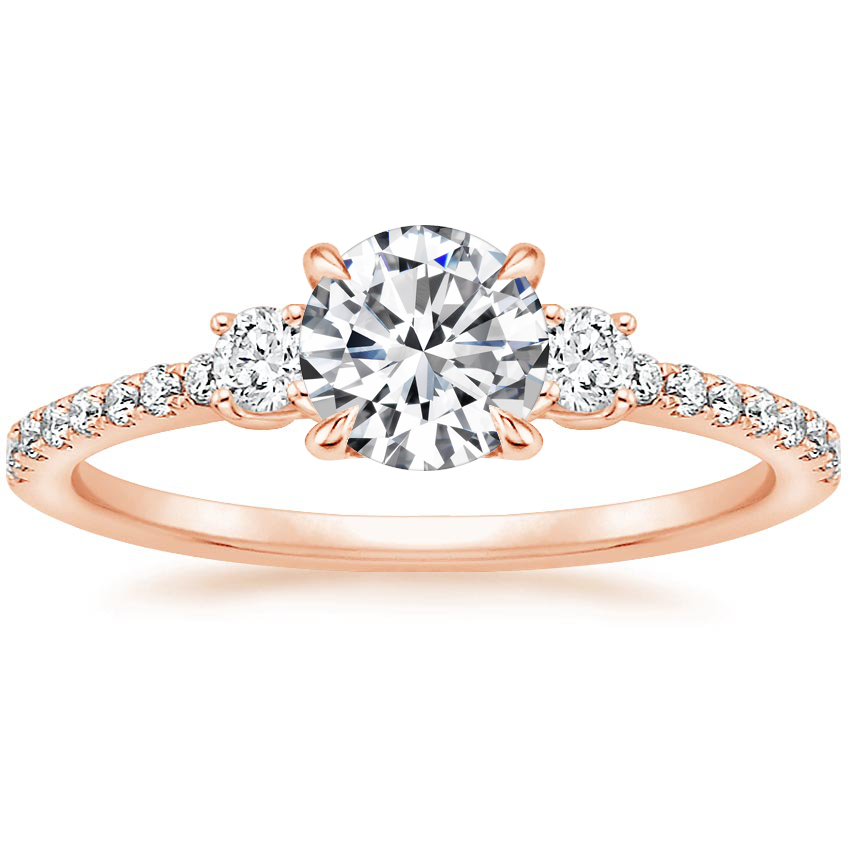 14K Rose Gold Lyra Diamond Ring (1/4 ct. tw.), large top view