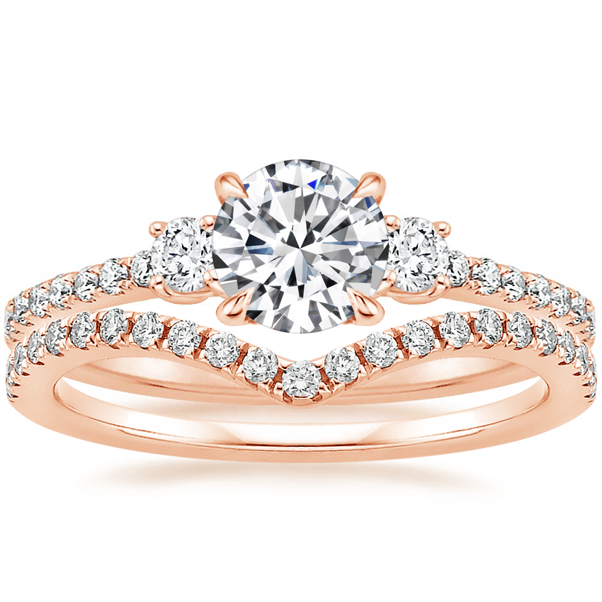 14K Rose Gold Lyra Diamond Ring (1/4 ct. tw.) with Flair Diamond Ring