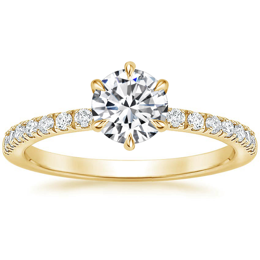 18K Yellow Gold Bliss Diamond Ring (1/6 ct. tw.), large top view
