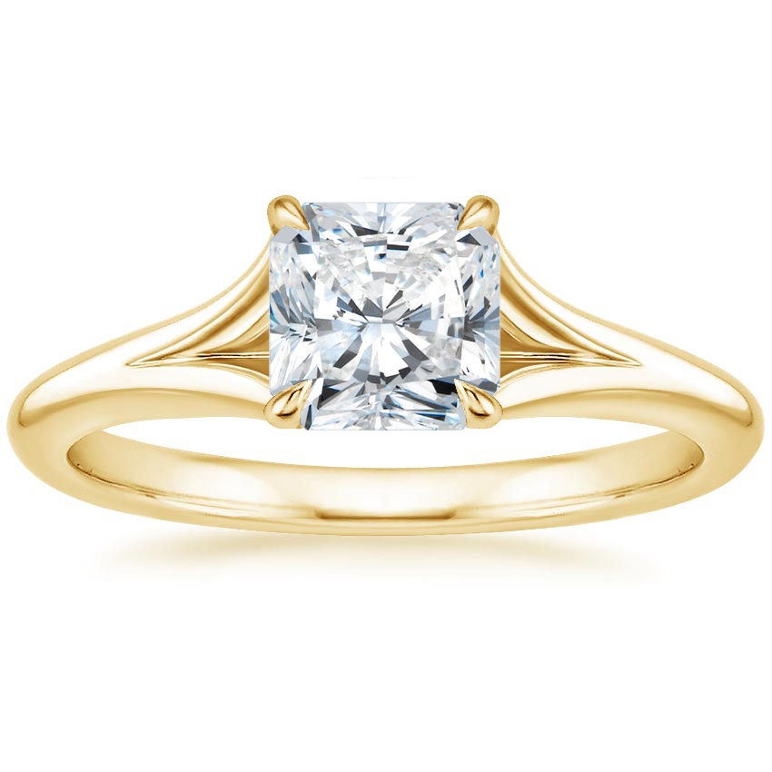 18K Yellow Gold Reverie Solitaire Ring, large top view