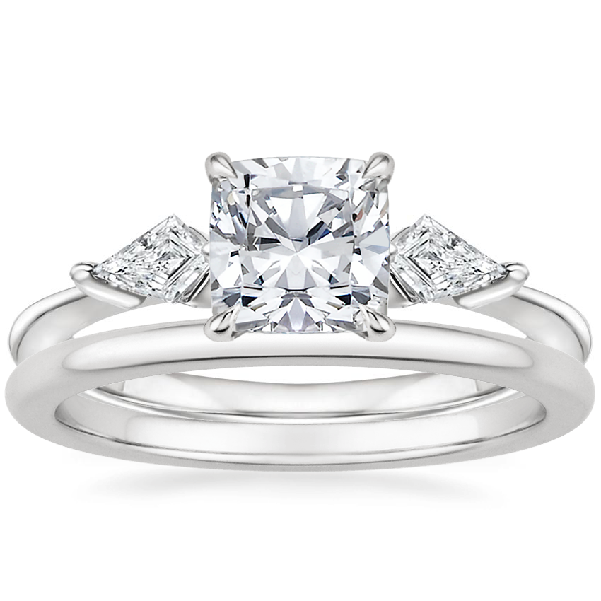 18K White Gold Luxe Cometa Diamond Ring (1/3 ct. tw.) with Petite Comfort Fit Wedding Ring