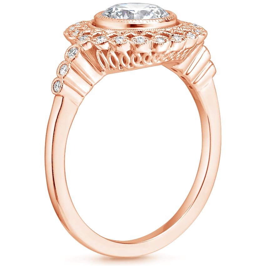 14K Rose Gold Alvadora Diamond Ring, large side view