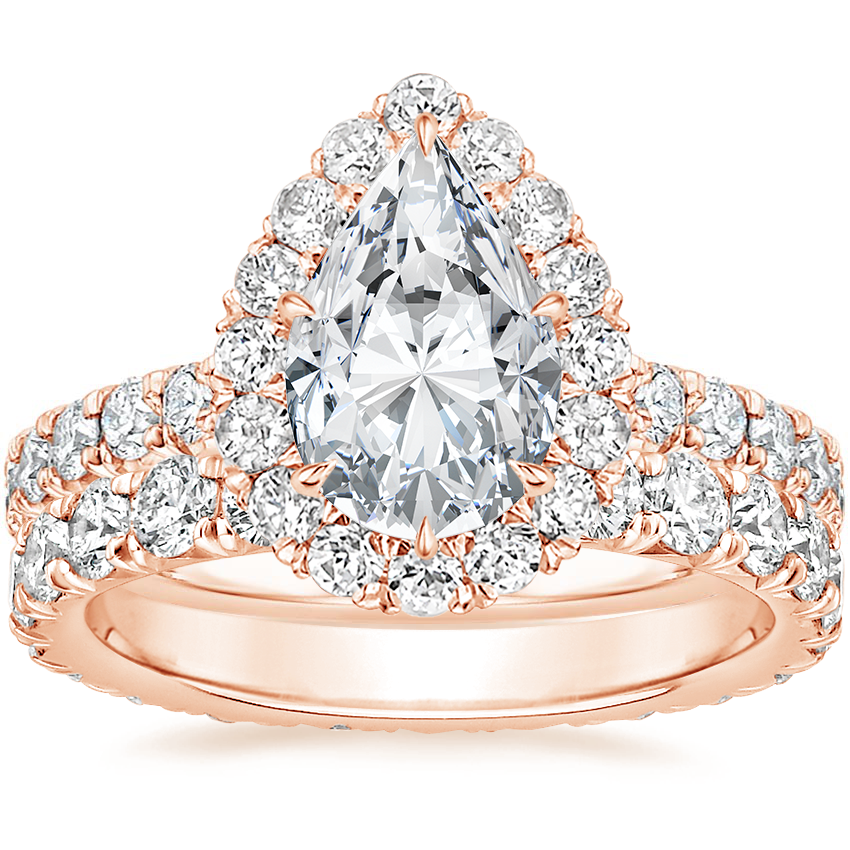 14K Rose Gold Estelle Diamond Ring (3/4 ct. tw.) with Anthology Eternity Diamond Ring (1 1/3 ct. tw.)