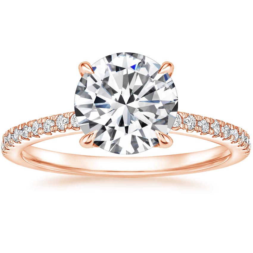 14K Rose Gold Petite Demi Diamond Ring (1/5 ct. tw.), large top view
