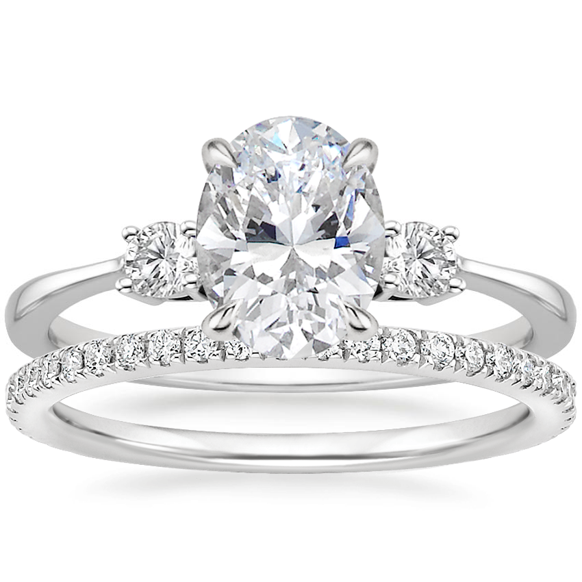 Platinum Selene Diamond Ring with Luxe Ballad Diamond Ring (1/4 ct. tw.)