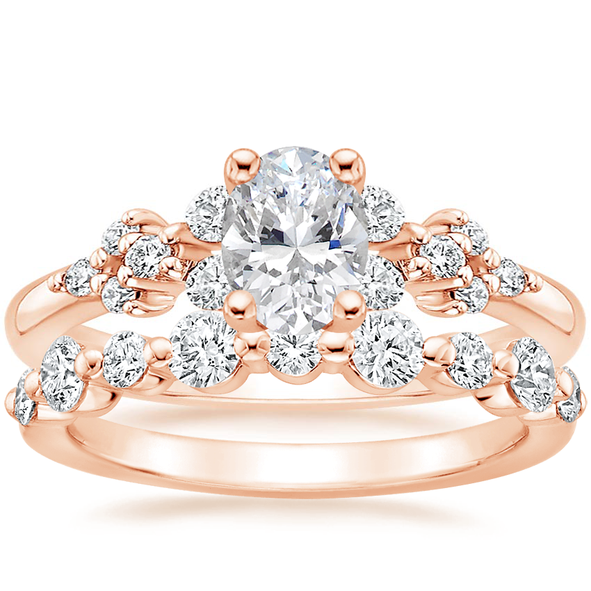 14K Rose Gold Effervescence Diamond Ring with Bordeaux Diamond Ring (1/2 ct. tw.)