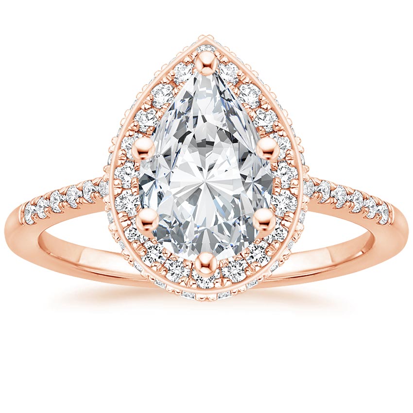 14K Rose Gold Audra Diamond Ring, large top view