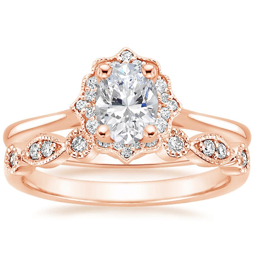 18K White Gold Coralie Diamond Ring with Tiara Diamond Ring (1/10 ct ...