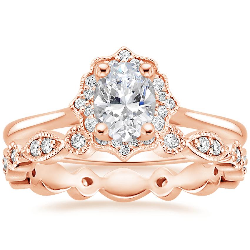 14K Rose Gold Coralie Diamond Ring with Tiara Eternity Diamond Ring (1/4 ct. tw.)