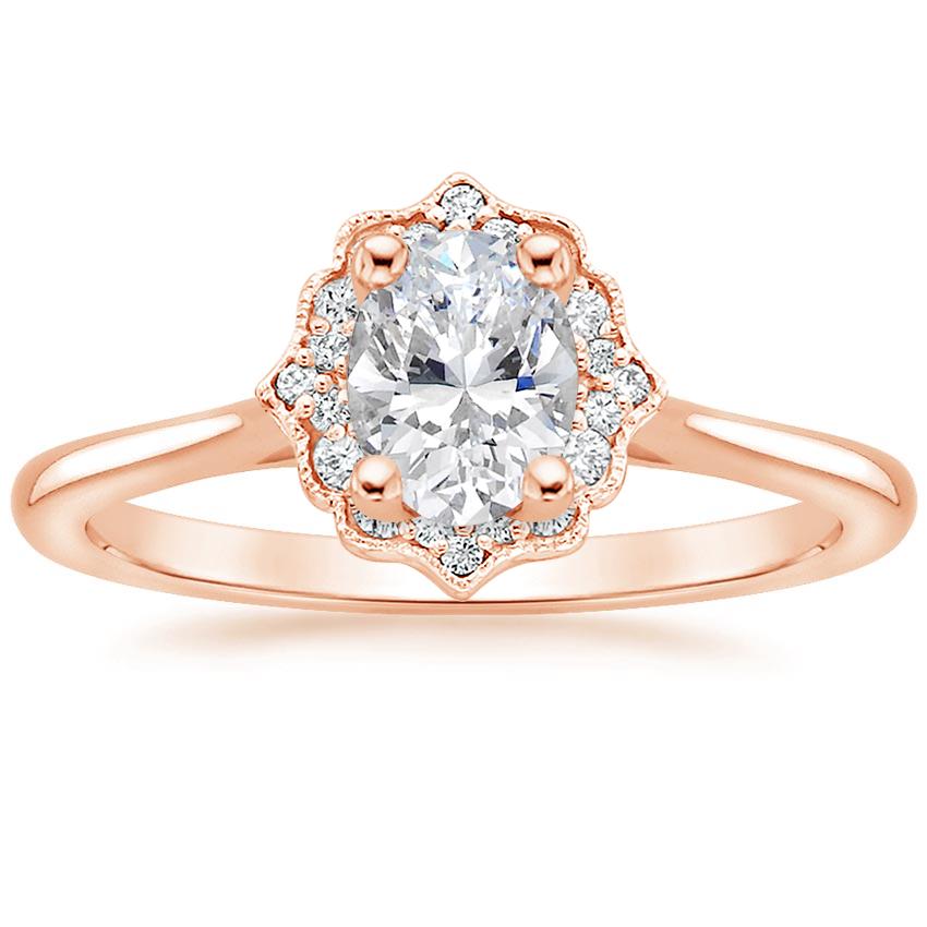 14K Rose Gold Coralie Diamond Ring, large top view
