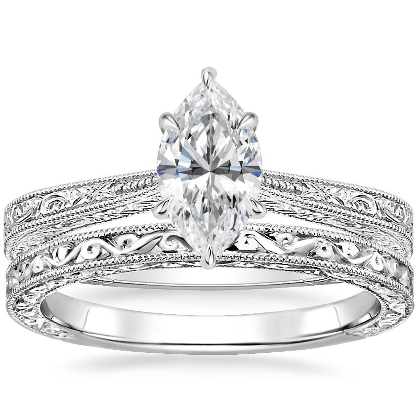 Platinum Elsie Ring with Hudson Ring