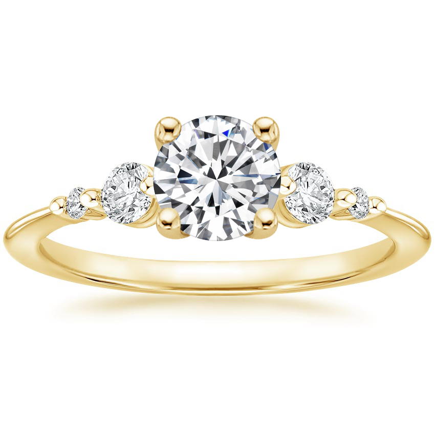 18K Yellow Gold Sloane Diamond Ring, large top view