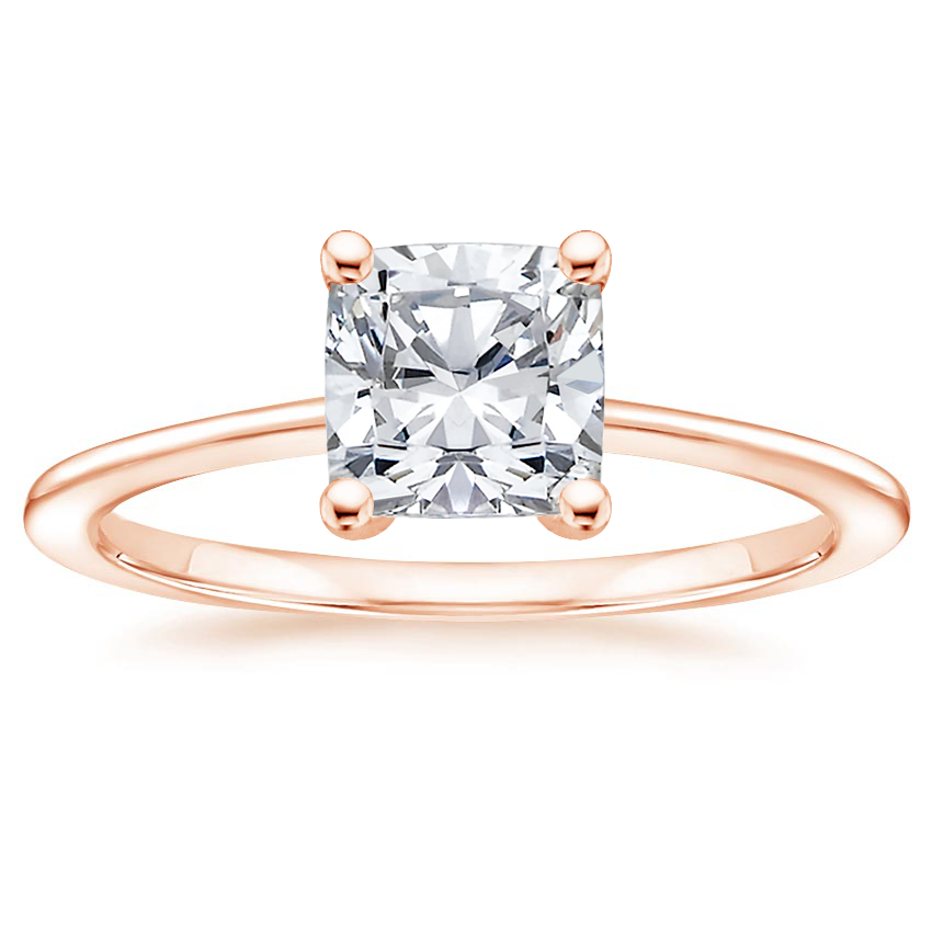 14K Rose Gold Aimee Solitaire Ring, large top view