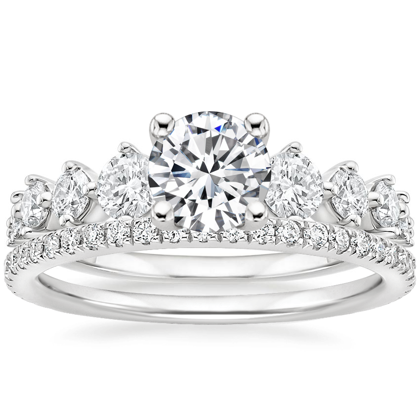 Platinum Echo Diamond Ring with Luxe Ballad Diamond Ring (1/4 ct. tw.)