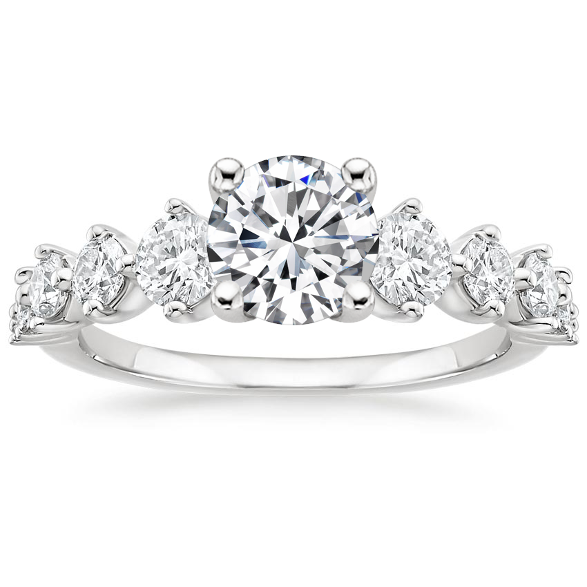 Platinum Echo Diamond Ring, large top view