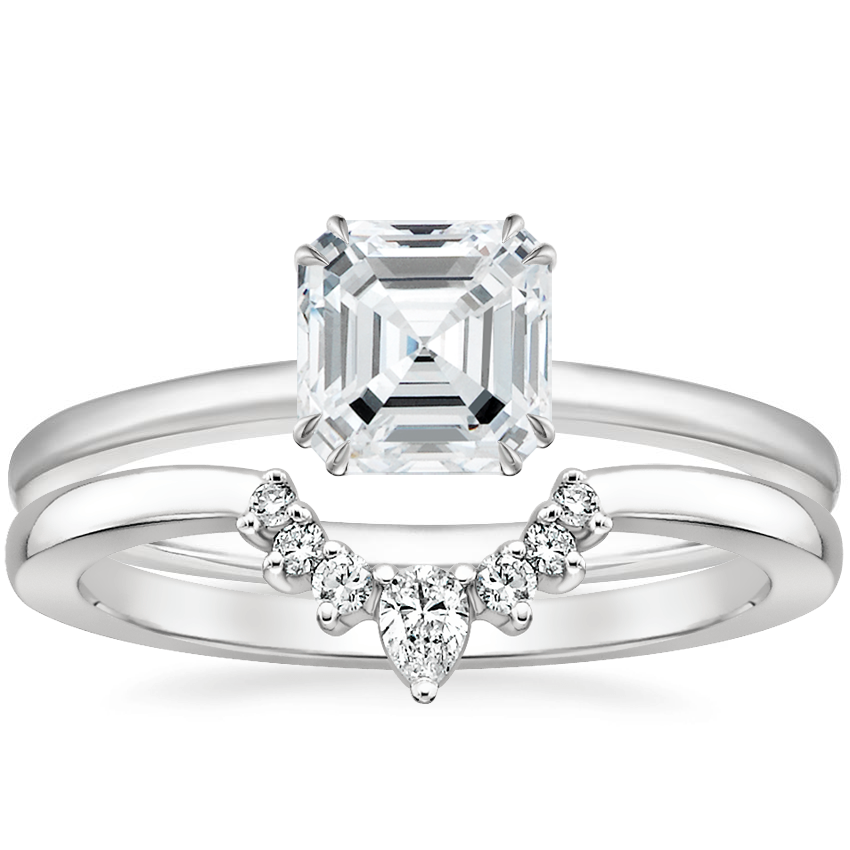 Platinum Sora Diamond Ring with Lunette Diamond Ring