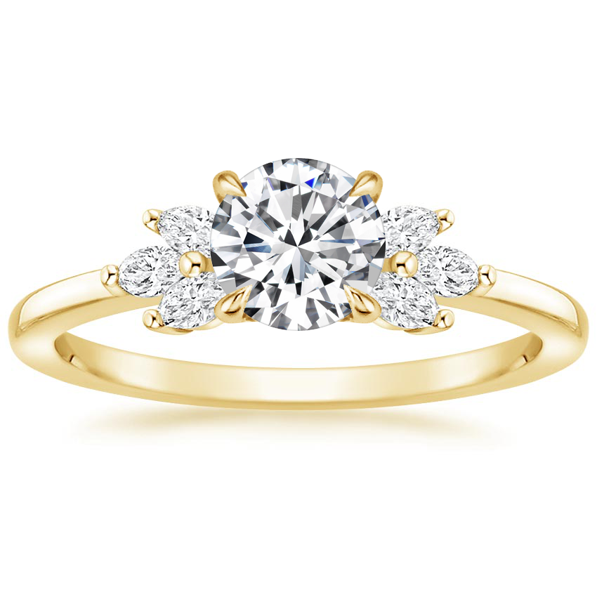 18K Yellow Gold Stella Diamond Ring, large top view