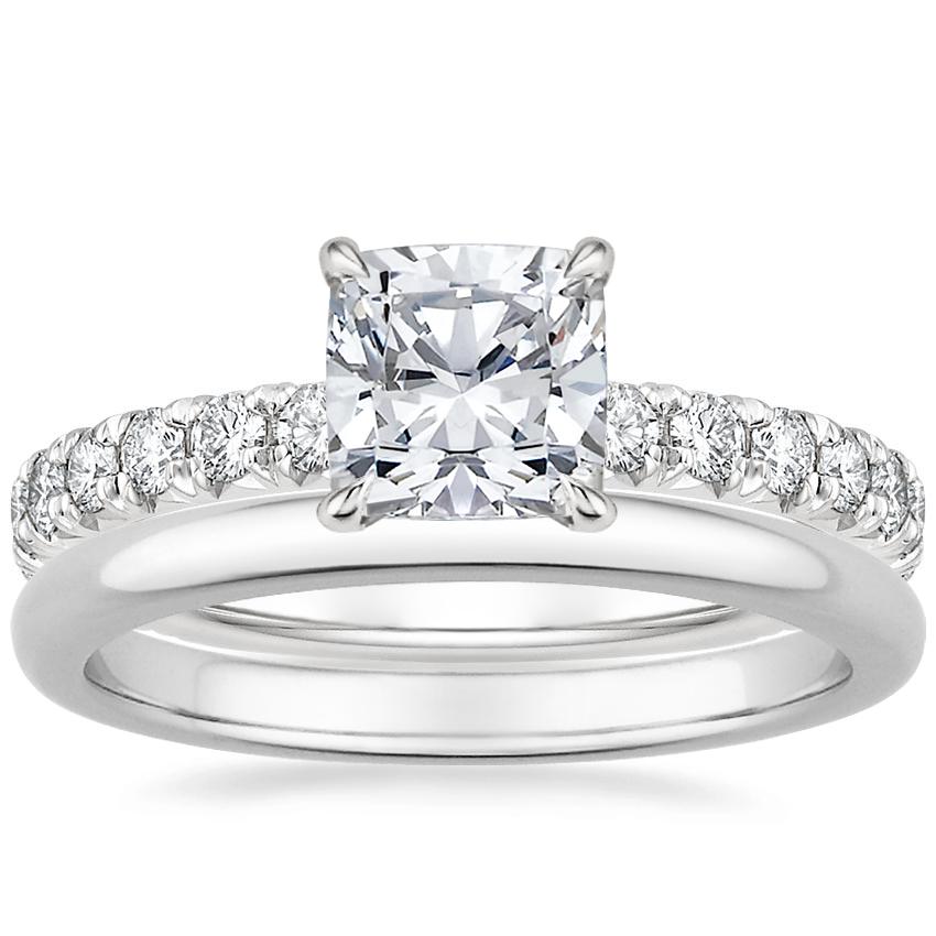 Platinum Olympia Diamond Ring with 2mm Comfort Fit Wedding Ring