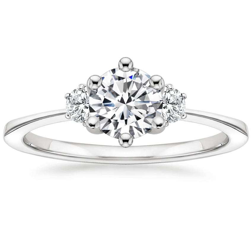 Platinum Tallula Three Stone Diamond Ring, large top view