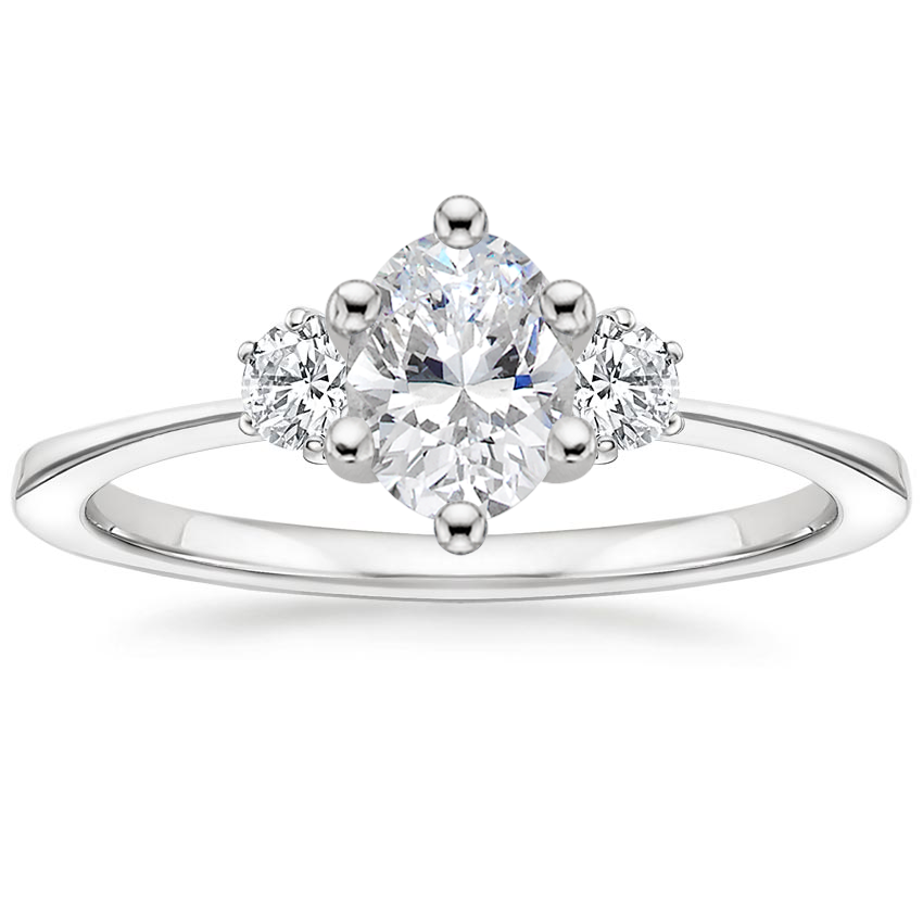 Platinum Tallula Three Stone Diamond Ring, large top view