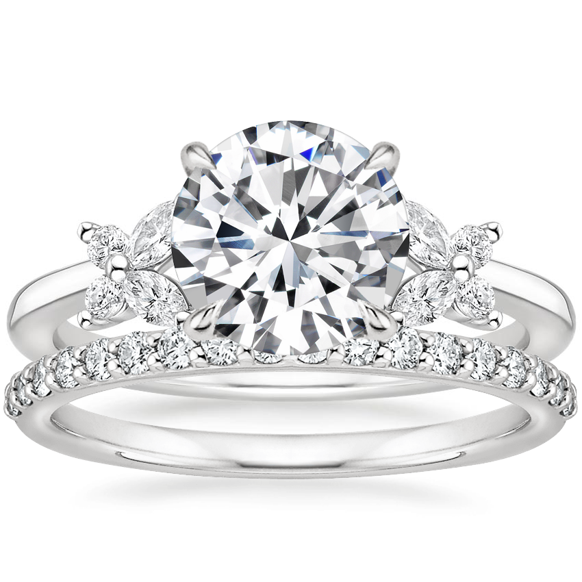 18K White Gold Petite Shared Prong Diamond Ring (1/4 ct. tw.)