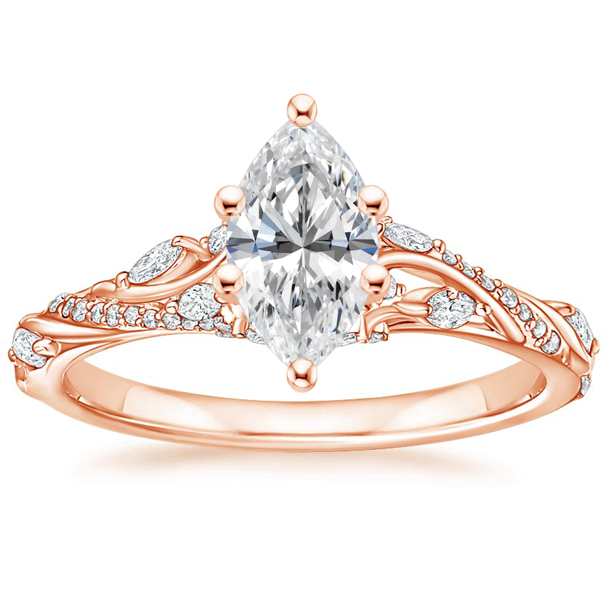 14K Rose Gold Begonia Vine Diamond Ring (1/2 ct. tw.), large top view