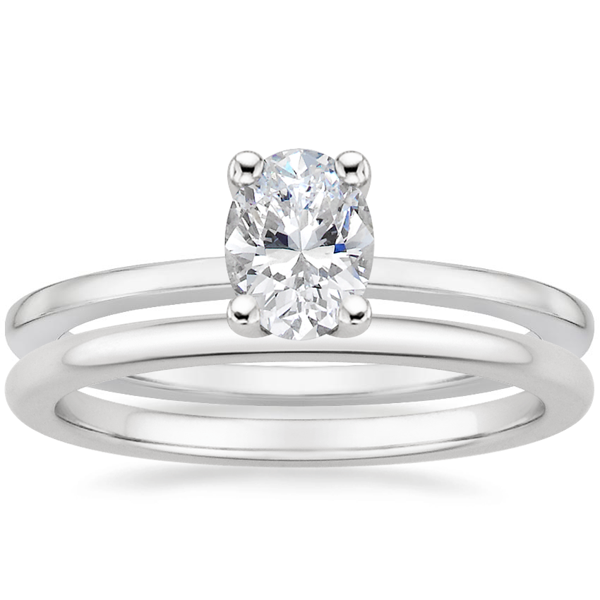 Platinum Haven Diamond Ring with Petite Comfort Fit Wedding Ring
