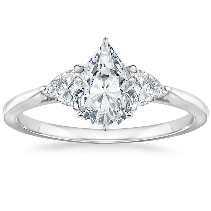 Platinum Trillion Cut Three Stone Diamond Ring