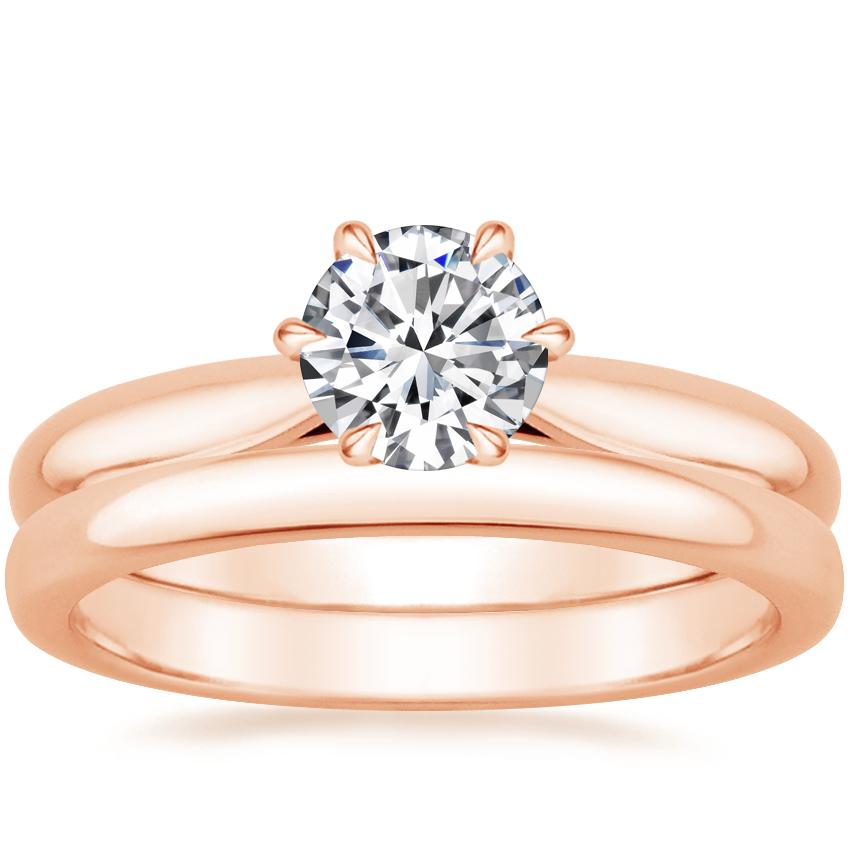 14K Rose Gold Catalina Ring with 2.5mm Comfort Fit Wedding Ring