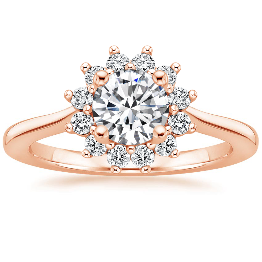 14K Rose Gold Sunburst Diamond Ring (1/4 ct. tw.), large top view
