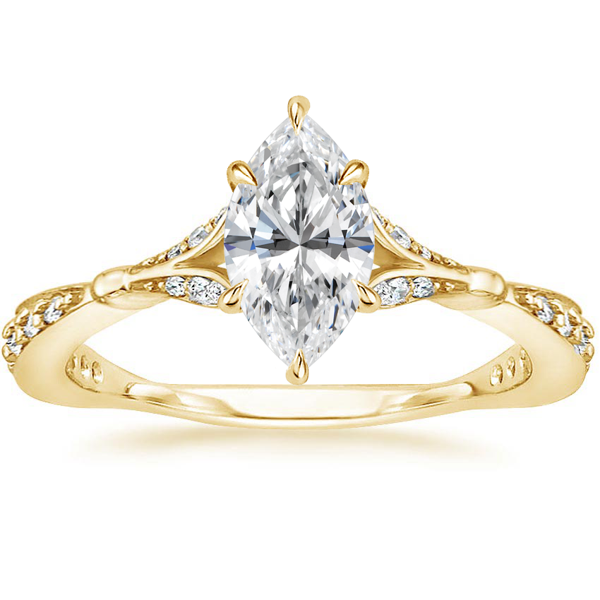 18K Yellow Gold Zinnia Diamond Ring (1/3 ct. tw.), large top view