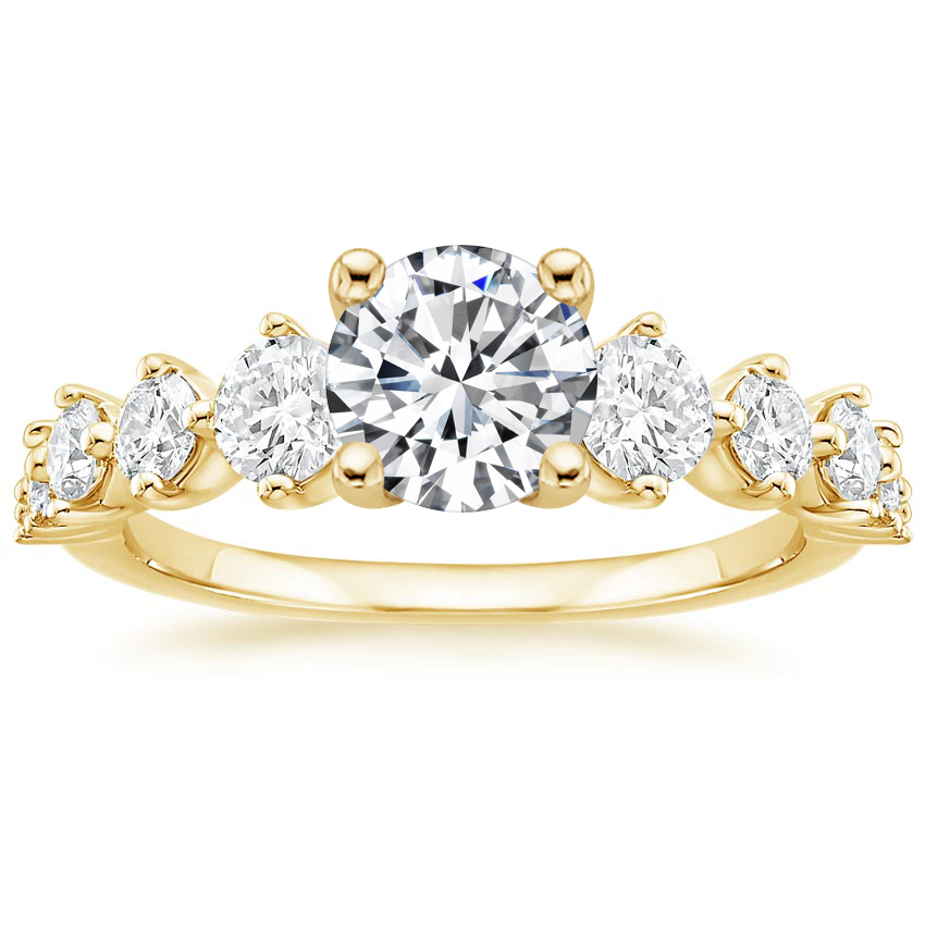 18K Yellow Gold Echo Diamond Ring, large top view