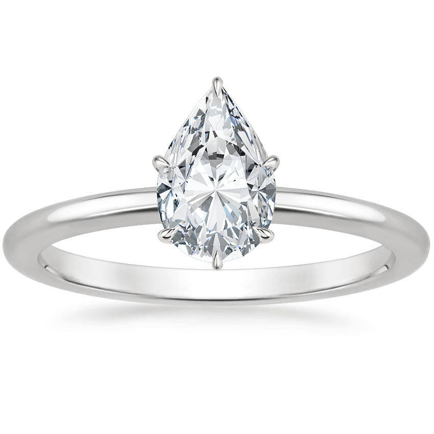 18K White Gold Audrey Perfect Fit 1.4mm Solitaire Ring, large top view