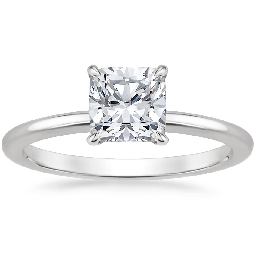 18K White Gold Audrey Perfect Fit 1.4mm Solitaire Ring, large top view
