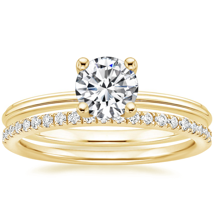 18K Yellow Gold Freya Ring with Ballad Diamond Ring (1/6 ct. tw.)