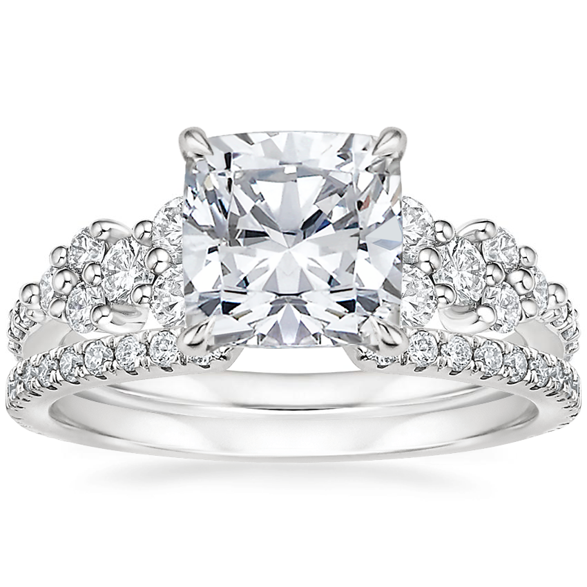 18K White Gold Tatiana Diamond Ring with Luxe Sia Diamond Open Ring (1/5 ct. tw.)