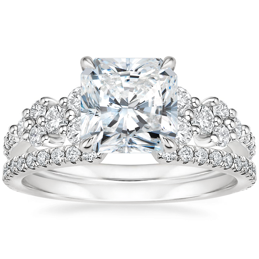 18K White Gold Tatiana Diamond Ring with Luxe Sia Diamond Open Ring (1/5 ct. tw.)