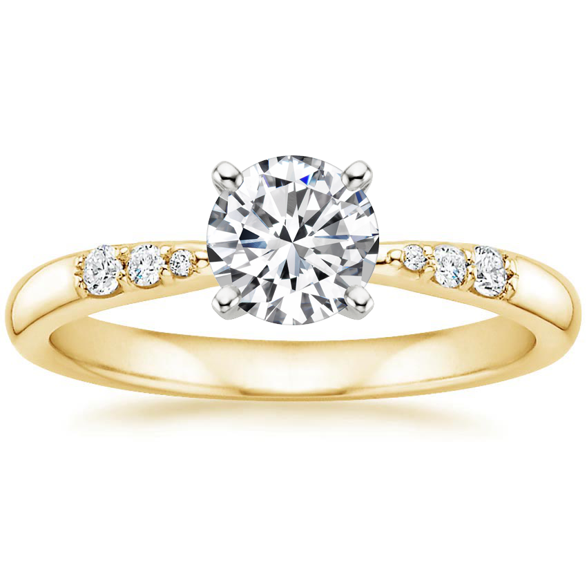 18K Yellow Gold Lark Diamond Ring, large top view