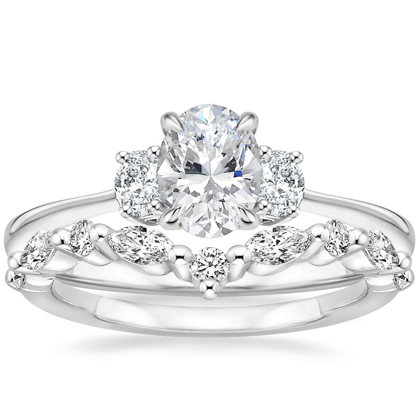 Platinum Sonata Diamond Ring with Avery Diamond Ring