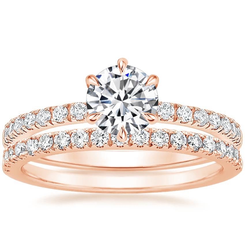 14K Rose Gold Bliss Diamond Ring (1/6 ct. tw.) with Bliss Diamond Ring (1/5 ct. tw.)