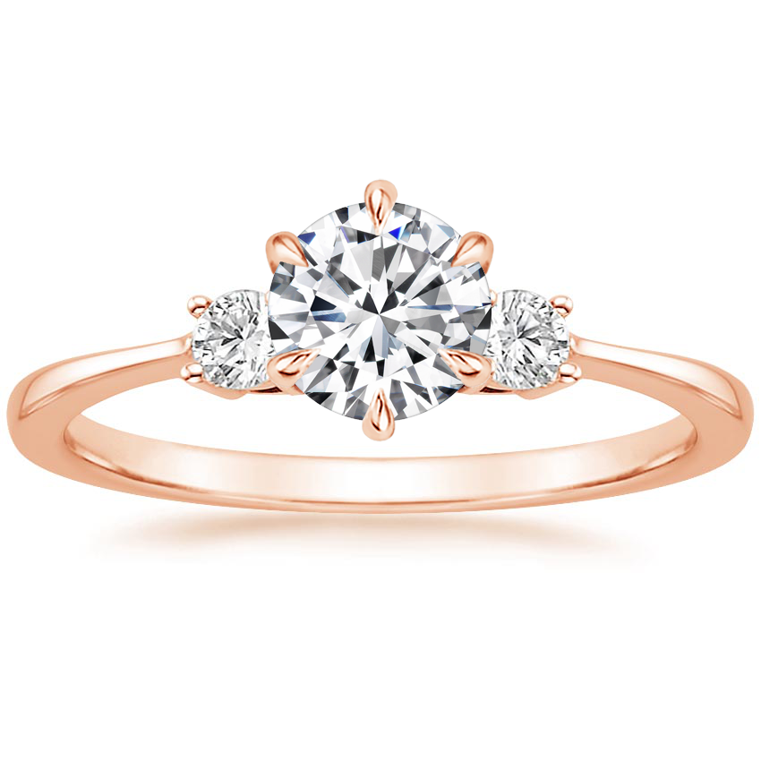 14K Rose Gold Six Prong Selene Diamond Ring (1/10 ct. tw.), large top view