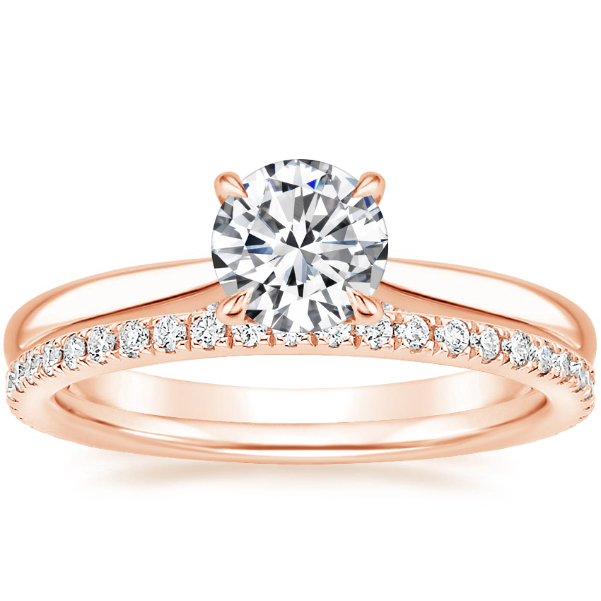 14K Rose Gold Dawn Diamond Ring with Luxe Ballad Diamond Ring (1/4 ct. tw.)