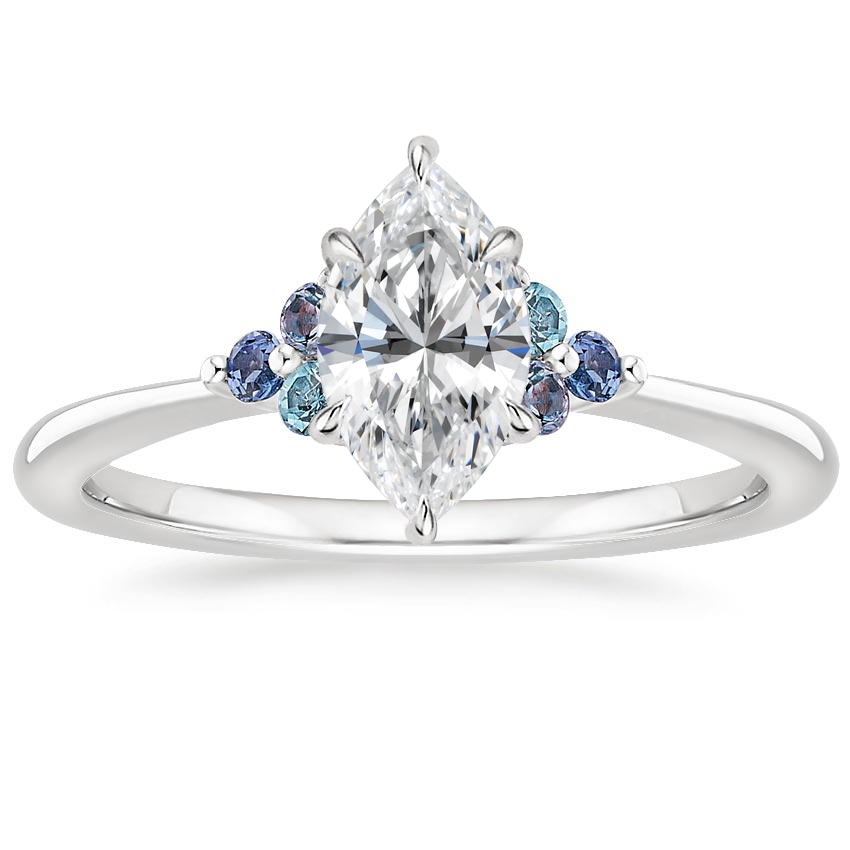 18K White Gold Indigo Melody Ring, large top view