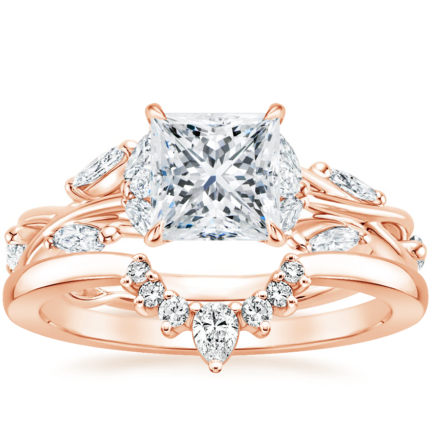 14K Rose Gold Secret Garden Diamond Ring (1/2 ct. tw.) with Lunette Diamond Ring