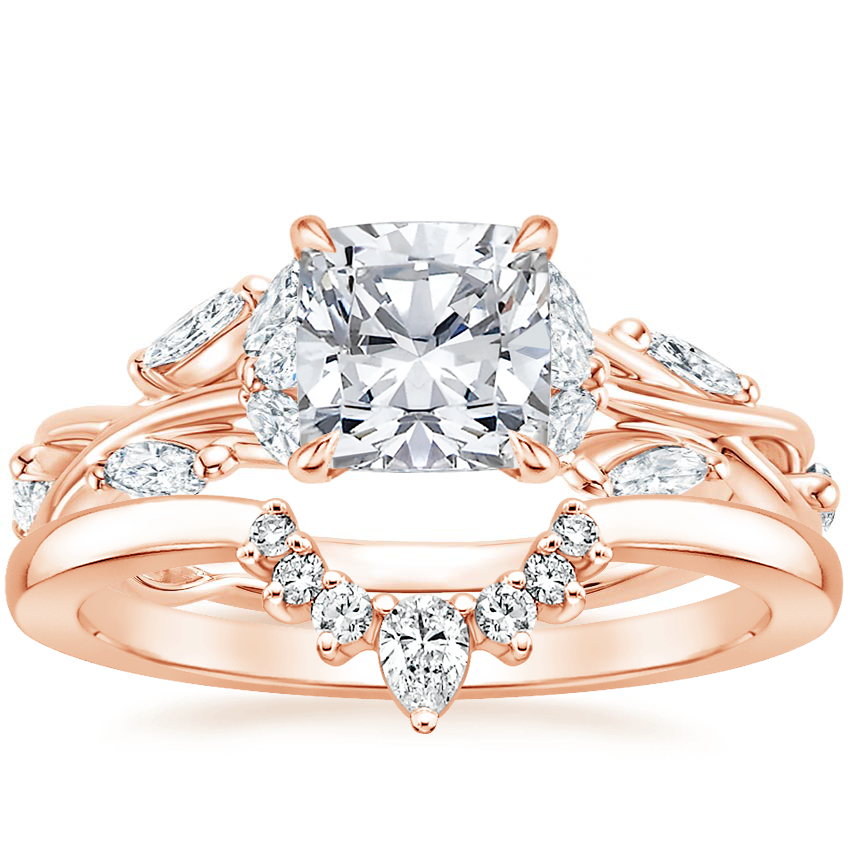14K Rose Gold Secret Garden Diamond Ring (1/2 ct. tw.) with Lunette Diamond Ring