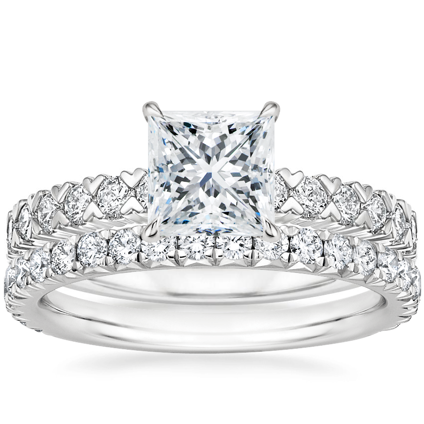 18K White Gold Valeria Diamond Ring with Luxe Amelie Diamond Ring (1/2 ct. tw.)